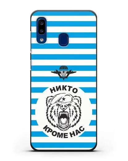 Чехол Майка-тельняшка с медведем силиконовый для Samsung Galaxy A20 [SM-A205FN]