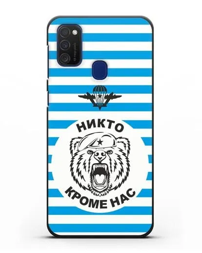 Чехол Майка-тельняшка с медведем силиконовый для Samsung Galaxy M21 [SM-M215F]