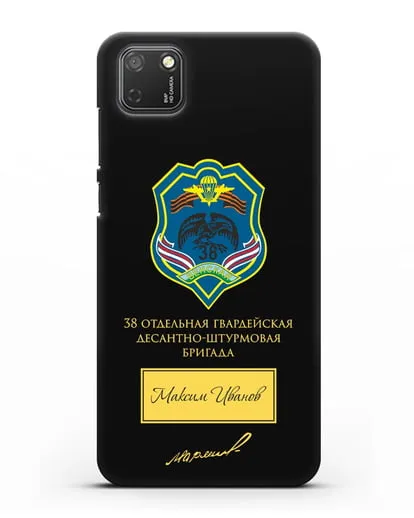 Именной чехол с гербом 38-й гв. ОДШБр и подписью Маргелова В.Ф. силиконовый для Honor 9S