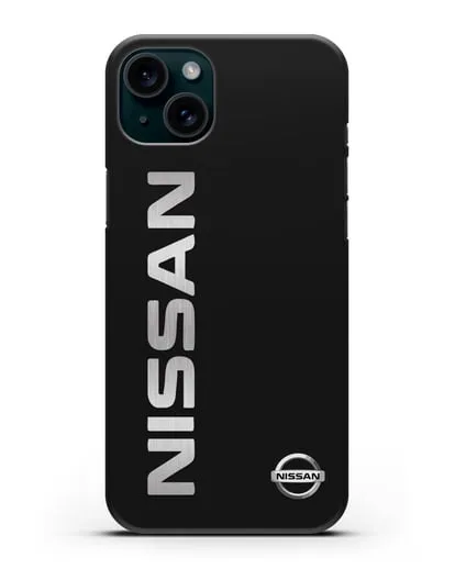 Чехол с надписью Nissan и логотипом силиконовый для iPhone 15 Plus