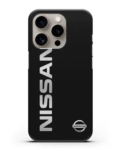 Чехол с надписью Nissan и логотипом силиконовый для iPhone 15 Pro