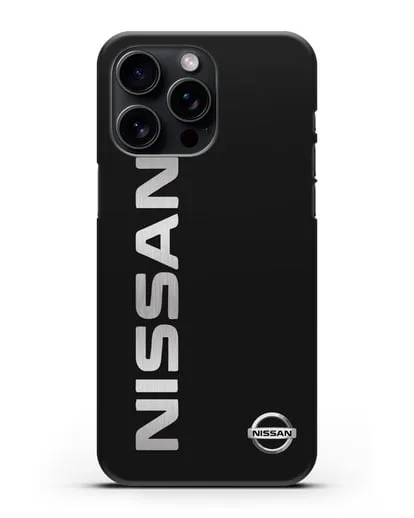 Чехол с надписью Nissan и логотипом силиконовый для iPhone 15 Pro Max