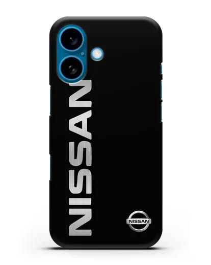 Чехол с надписью Nissan и логотипом силиконовый для iPhone 16