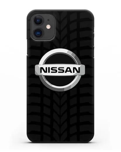 Чехол с логотипом Nissan с протектором шин силиконовый для iPhone 11