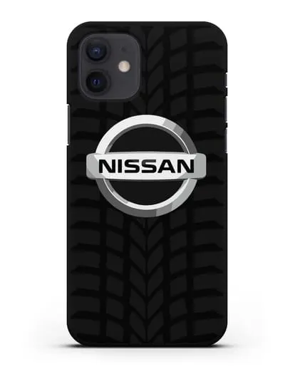 Чехол с логотипом Nissan с протектором шин силиконовый для iPhone 12