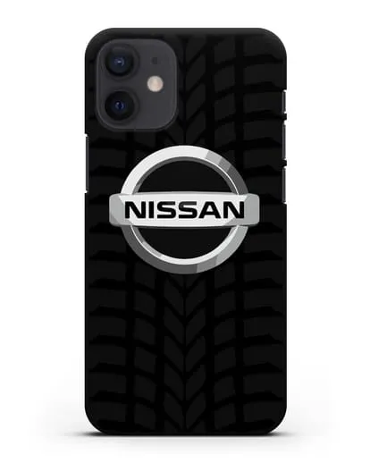 Чехол с логотипом Nissan с протектором шин силиконовый для iPhone 12 mini