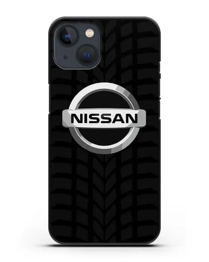 Чехол с логотипом Nissan с протектором шин силиконовый для iPhone 13 Mini