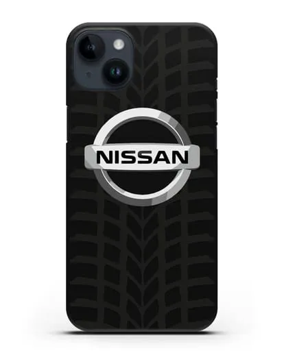 Чехол с логотипом Nissan с протектором шин силиконовый для iPhone 14 Plus