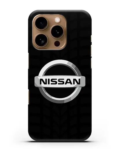 Чехол с логотипом Nissan с протектором шин силиконовый для iPhone 16 Pro