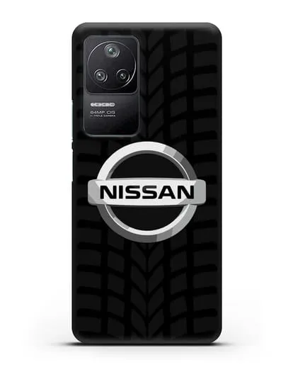Чехол с логотипом Nissan с протектором шин силиконовый для Xiaomi Poco F4