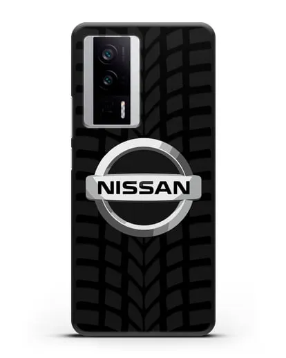 Чехол с логотипом Nissan с протектором шин силиконовый для Xiaomi Poco F5 Pro