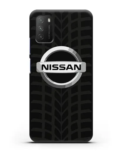 Чехол с логотипом Nissan с протектором шин силиконовый для Xiaomi Poco M3