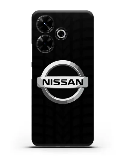 Чехол с логотипом Nissan с протектором шин силиконовый для Xiaomi Poco M6
