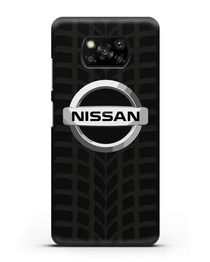 Чехол с логотипом Nissan с протектором шин силиконовый для Xiaomi Poco X3