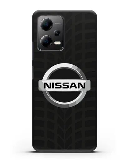 Чехол с логотипом Nissan с протектором шин силиконовый для Xiaomi Poco X5