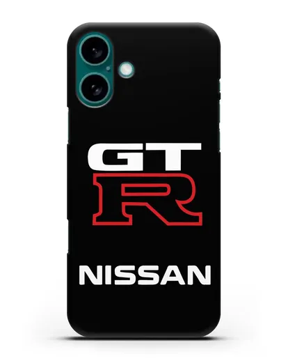 Чехол с надписью Nissan GTR силиконовый для iPhone 16 Plus