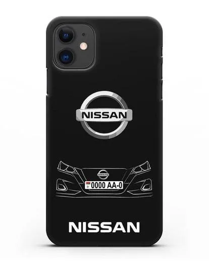 Чехол Nissan с автомобильным номером силиконовый для iPhone 11