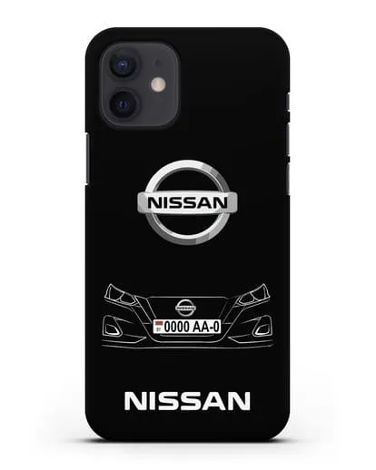 Чехол Nissan с автомобильным номером силиконовый для iPhone 12