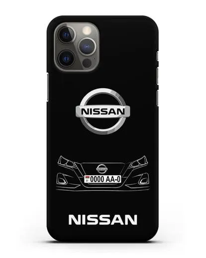 Чехол Nissan с автомобильным номером силиконовый для iPhone 12 Pro