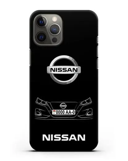 Чехол Nissan с автомобильным номером силиконовый для iPhone 12 Pro Max