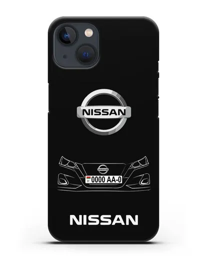 Чехол Nissan с автомобильным номером силиконовый для iPhone 13