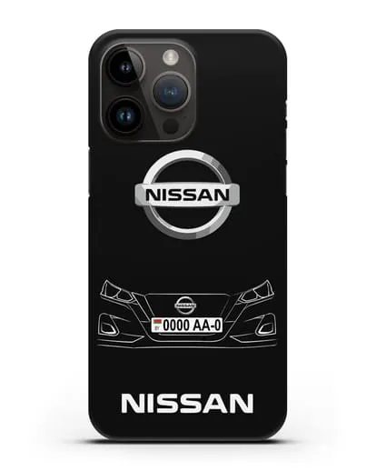 Чехол Nissan с автомобильным номером силиконовый для iPhone 14 Pro Max