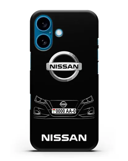 Чехол Nissan с автомобильным номером силиконовый для iPhone 16