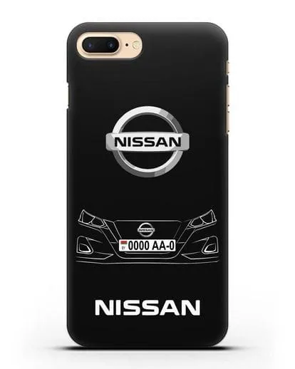 Чехол Nissan с автомобильным номером силиконовый для iPhone 7 Plus