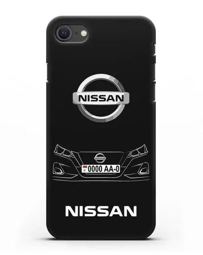 Чехол Nissan с автомобильным номером силиконовый для iPhone SE 2020