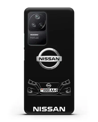 Чехол Nissan с автомобильным номером силиконовый для Xiaomi Poco F4