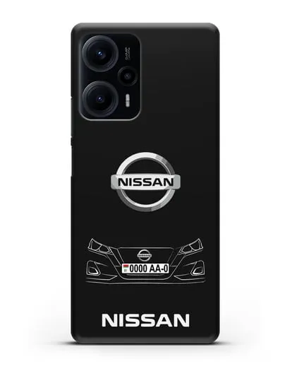 Чехол Nissan с автомобильным номером силиконовый для Xiaomi Poco F5