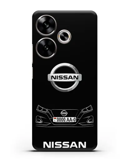 Чехол Nissan с автомобильным номером силиконовый для Xiaomi Poco F6
