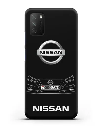 Чехол Nissan с автомобильным номером силиконовый для Xiaomi Poco M3