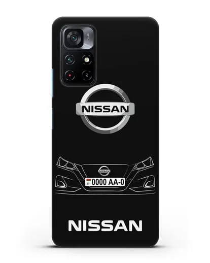 Чехол Nissan с автомобильным номером силиконовый для Xiaomi Poco M4 Pro 5G