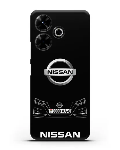 Чехол Nissan с автомобильным номером силиконовый для Xiaomi Poco M6
