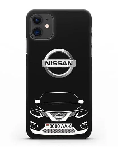 Чехол Nissan с номерным знаком силиконовый для iPhone 11