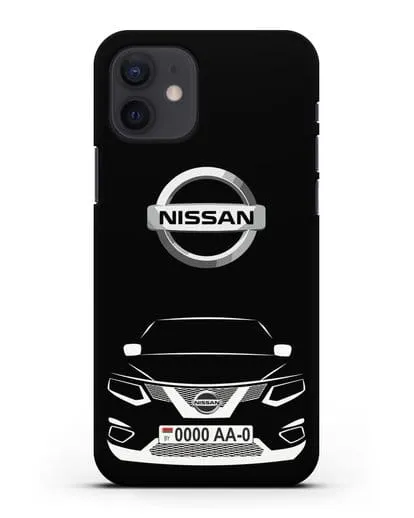 Чехол Nissan с номерным знаком силиконовый для iPhone 12