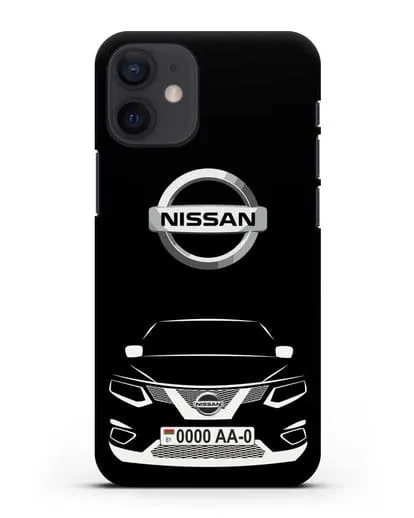 Чехол Nissan с номерным знаком силиконовый для iPhone 12 mini