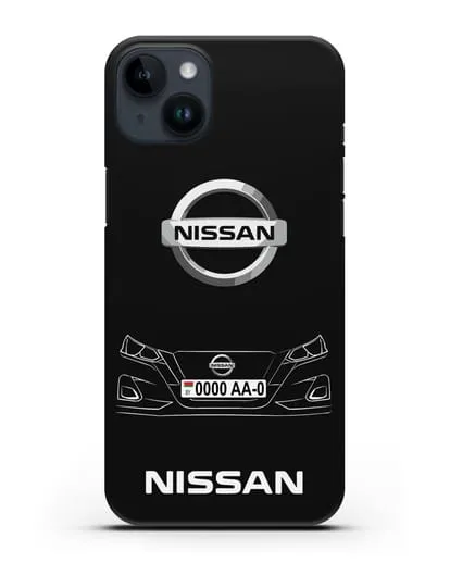 Чехол Nissan с номерным знаком силиконовый для iPhone 14 Plus