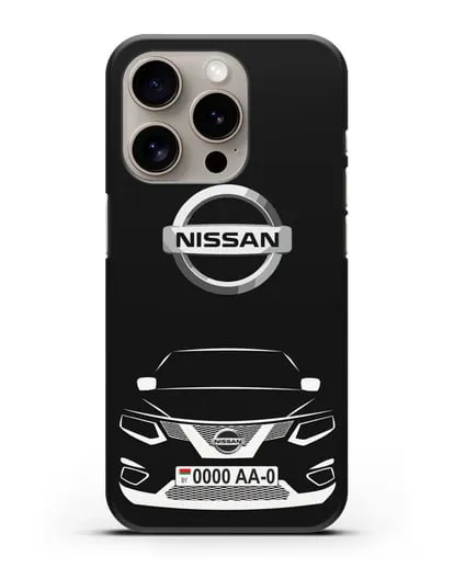 Чехол Nissan с номерным знаком силиконовый для iPhone 15 Pro
