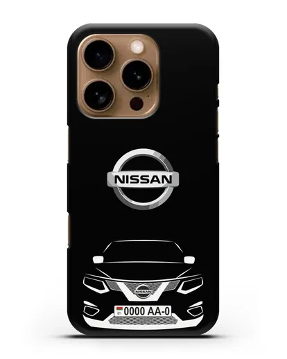 Чехол Nissan с номерным знаком силиконовый для iPhone 16 Pro