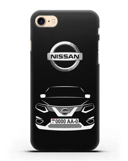 Чехол Nissan с номерным знаком силиконовый для iPhone 7