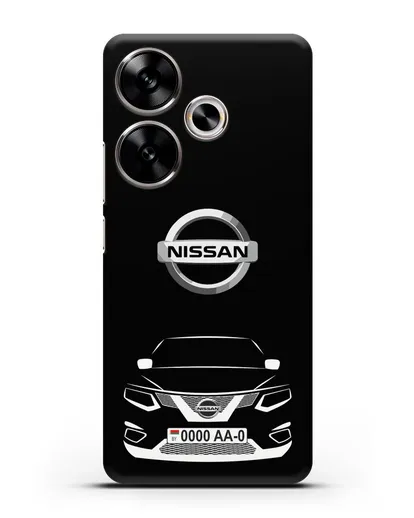 Чехол Nissan с номерным знаком силиконовый для Xiaomi Poco F6