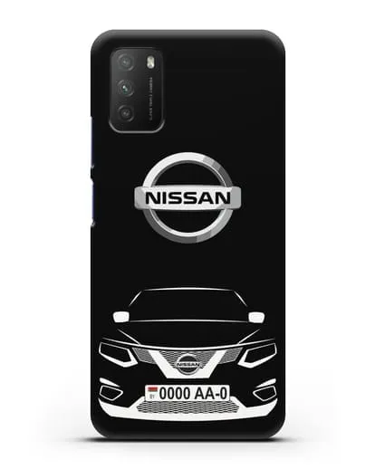 Чехол Nissan с номерным знаком силиконовый для Xiaomi Poco M3