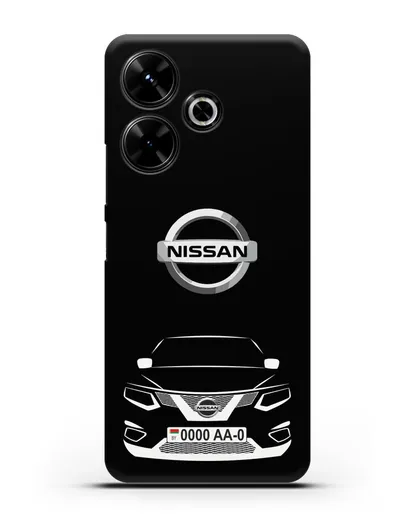 Чехол Nissan с номерным знаком силиконовый для Xiaomi Poco M6