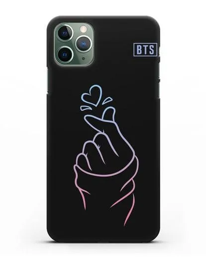 Чехол BTS с иллюстрацией руки и сердца силиконовый для iPhone 11 Pro