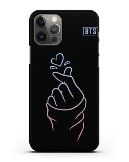 Чехол BTS с иллюстрацией руки и сердца силиконовый для iPhone 12 Pro