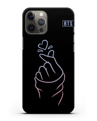 Чехол BTS с иллюстрацией руки и сердца силиконовый для iPhone 12 Pro Max