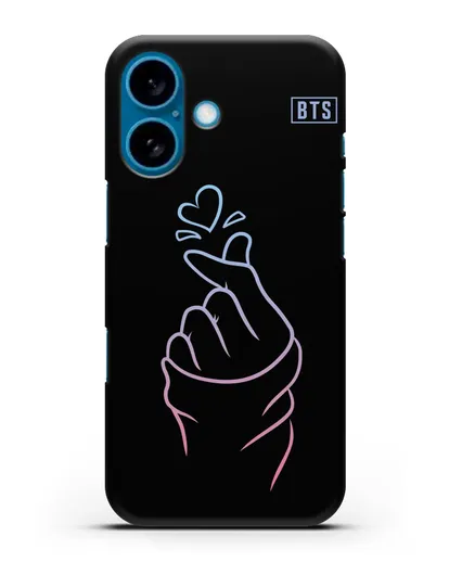 Чехол BTS с иллюстрацией руки и сердца силиконовый для iPhone 16