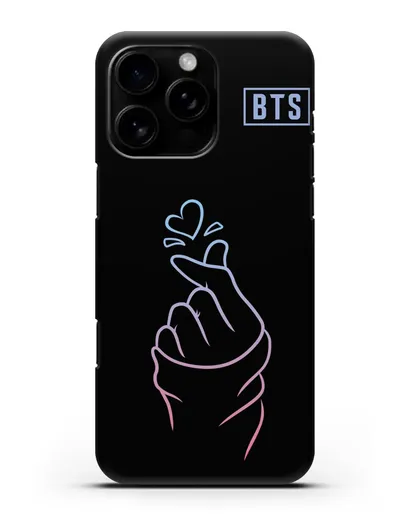 Чехол BTS с иллюстрацией руки и сердца силиконовый для iPhone 16 Pro Max